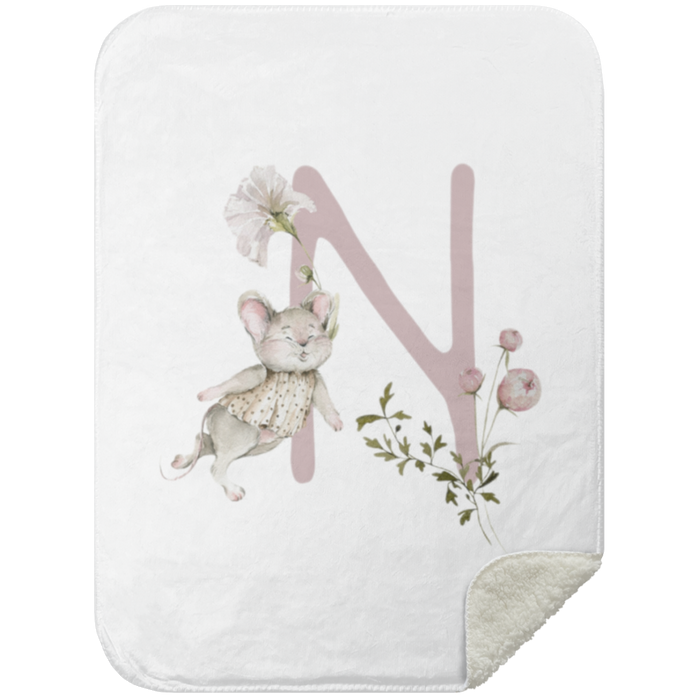 Personalized Soft Sherpa Blanket with Letter "N" - Family Fabrics B.V.
