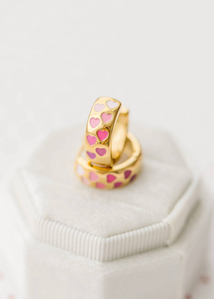 Pierced Co Chunky Pink Heart Ombré Huggies