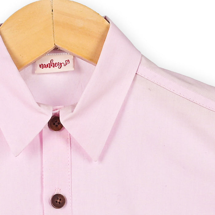 Pinky Elephant Embroidered Formal Shirt (1-8 Years)