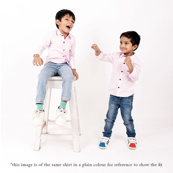 Pinky Elephant Embroidered Formal Shirt (1-8 Years)