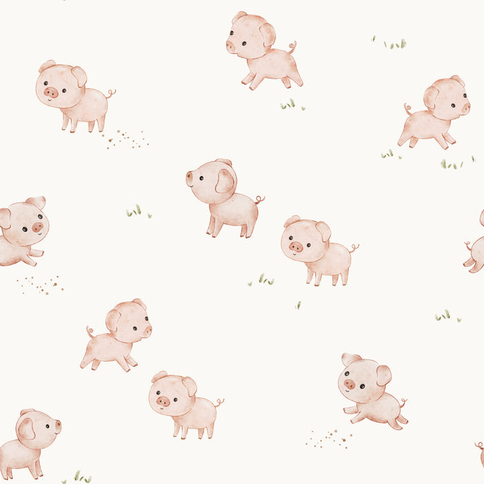Playful Pigs Off White - Family Fabrics B.V.