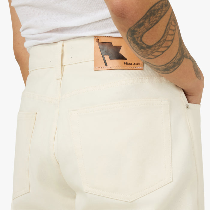 PlazaWorks Modern Wide 5 Pocket Jean / Off-White
