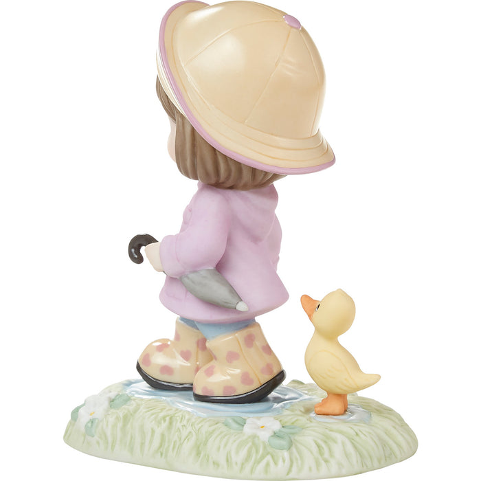 Precious Moments - Let Your Heart Lead The Way Rainy Day Walk Yellow Duck Porcelain Figurine 222013
