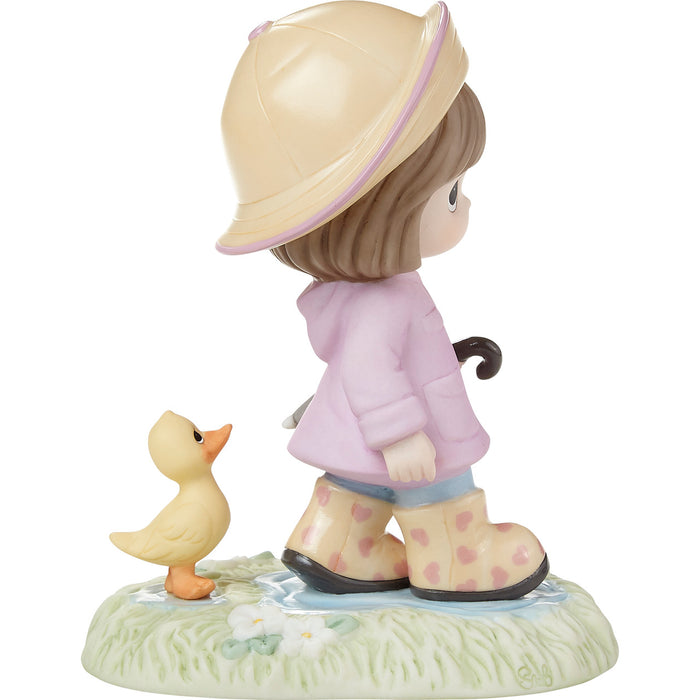 Precious Moments - Let Your Heart Lead The Way Rainy Day Walk Yellow Duck Porcelain Figurine 222013
