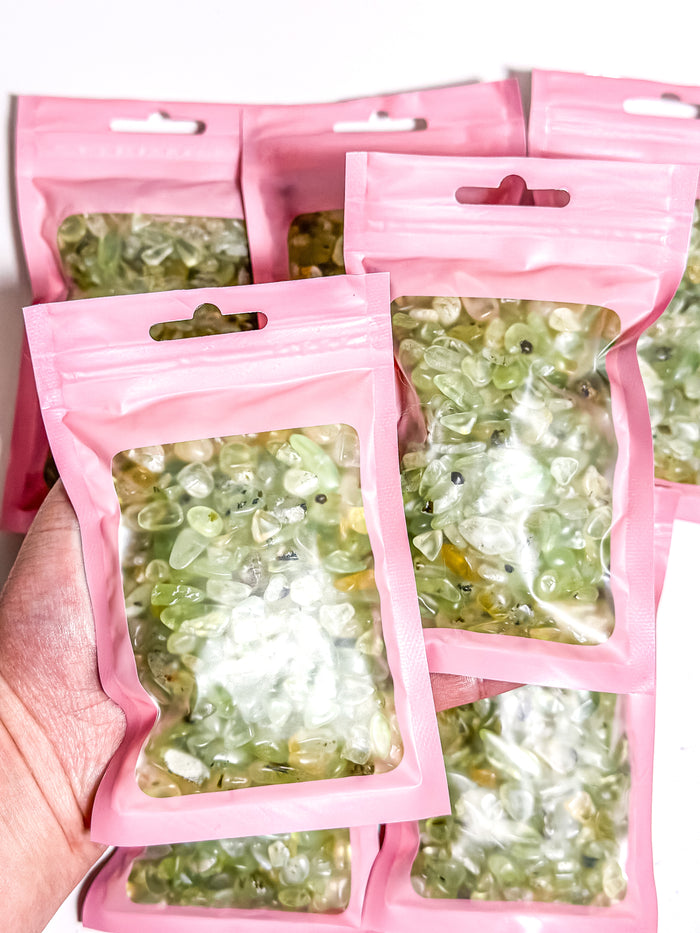 Prehnite Crystal Chip Bag