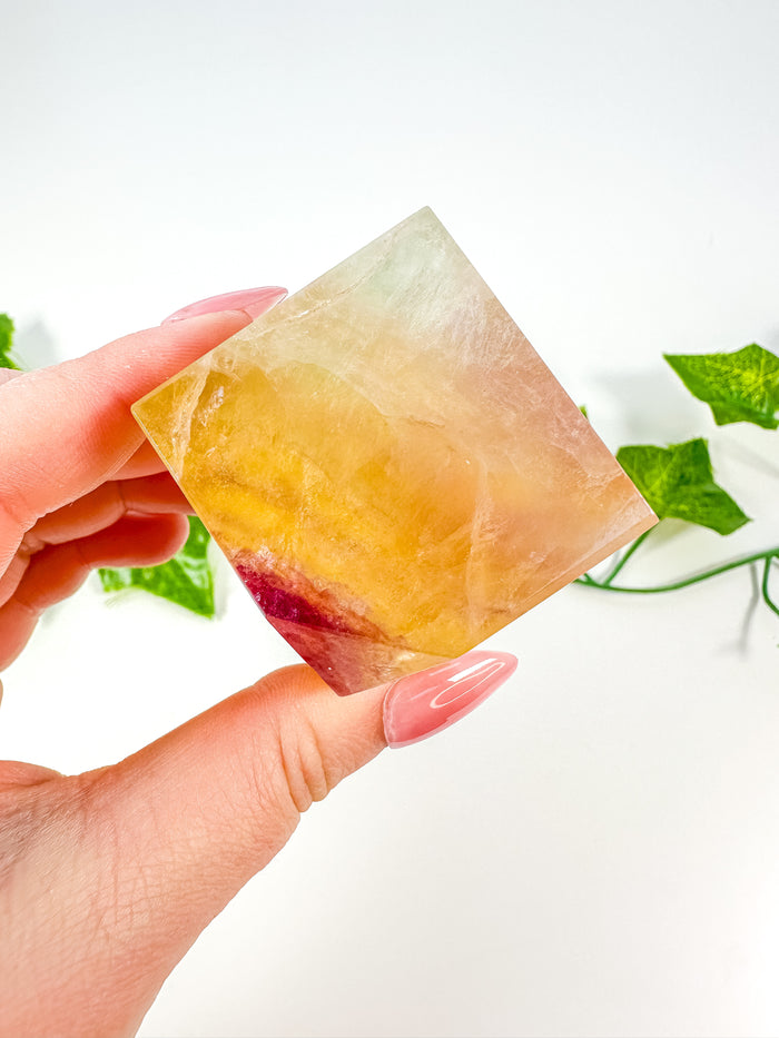 Rainbow Fluorite Standing Cube (32P)