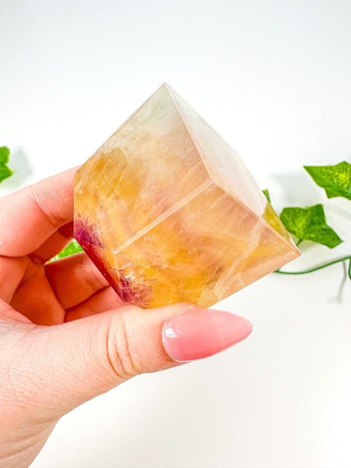 Rainbow Fluorite Standing Cube (32P)
