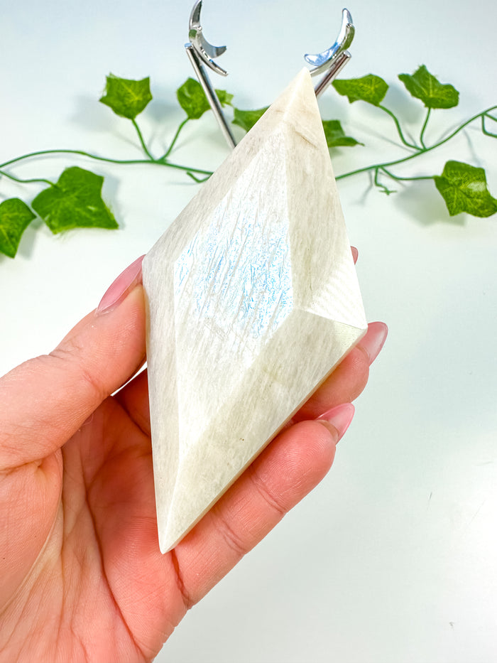 Rainbow Moonstone Diamond on Stand (55Q)