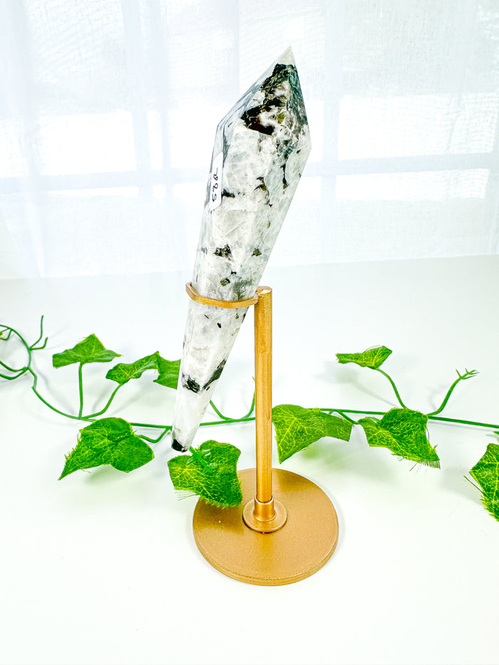Rainbow Moonstone Wand on Stand (58R)