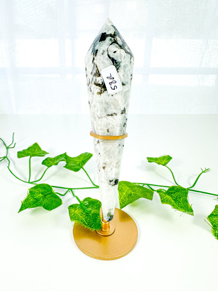 Rainbow Moonstone Wand on Stand (58R)