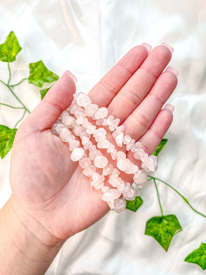 Rose Quartz Chip Bracelet