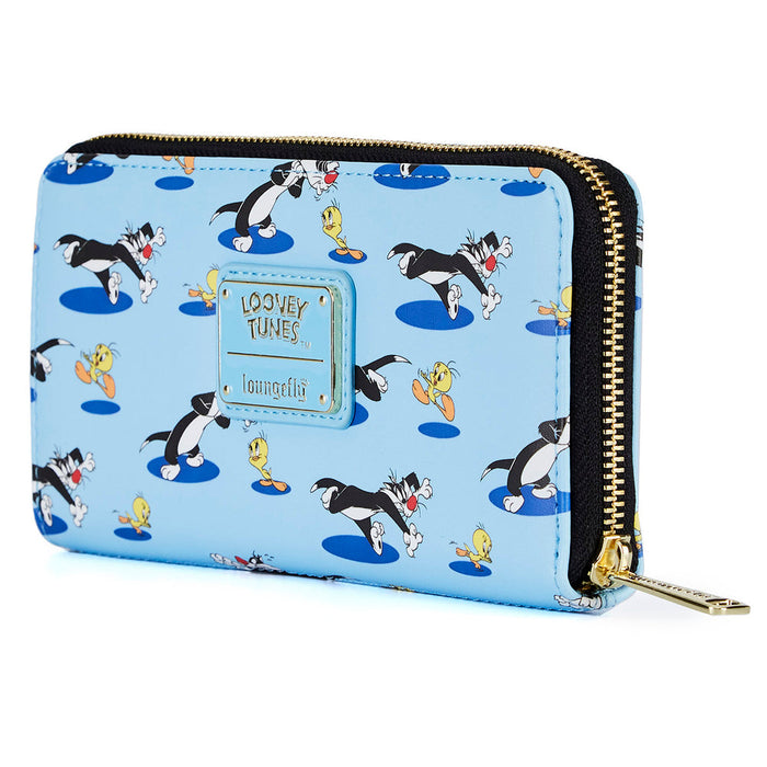 "Sale" Loungefly x Looney Tunes - Tweety and Sylvester 80th Anniversary Zip Around Wallet LTWA0005