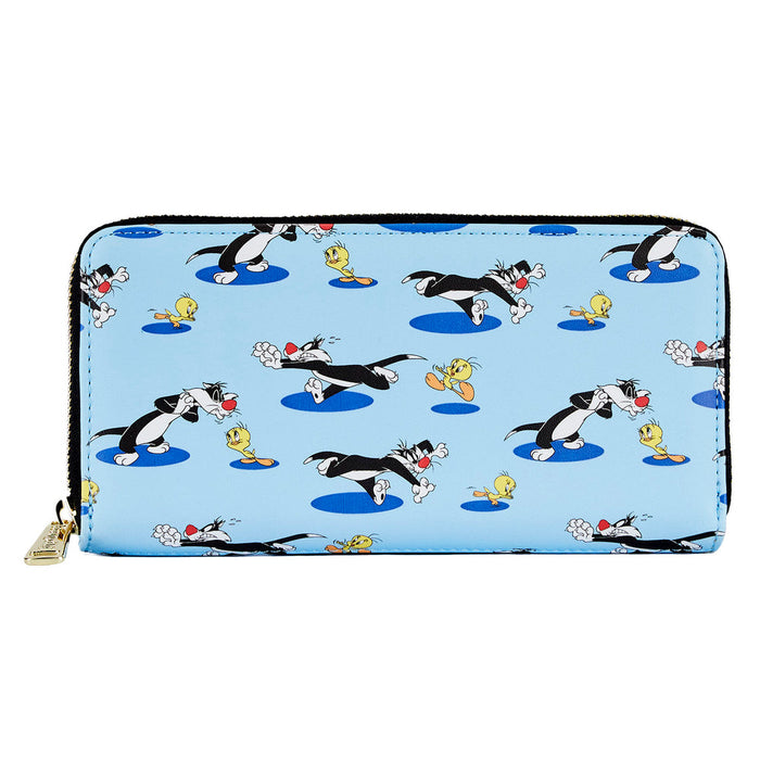 "Sale" Loungefly x Looney Tunes - Tweety and Sylvester 80th Anniversary Zip Around Wallet LTWA0005
