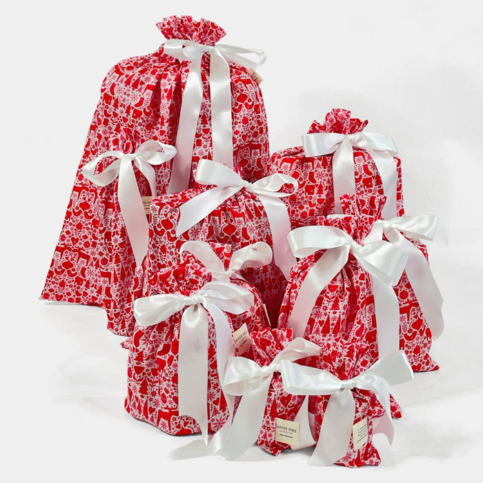 Waste Free Celebrations Set of 10 Scandi Rensdyr Reusable Gift Bag Set