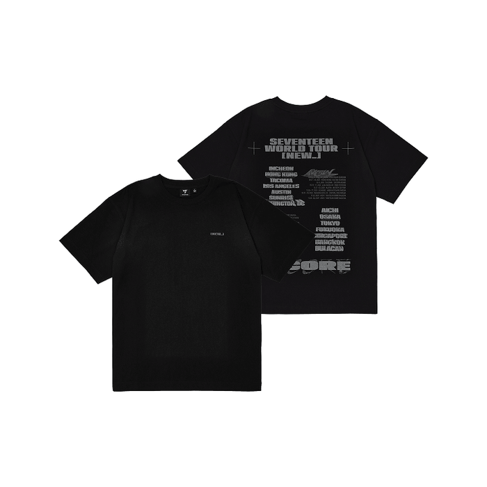 SEVENTEEN - NEW_ WORLD TOUR ENCORE OFFICIAL MD S/S T-SHIRT BLACK VER.2 - COKODIVE