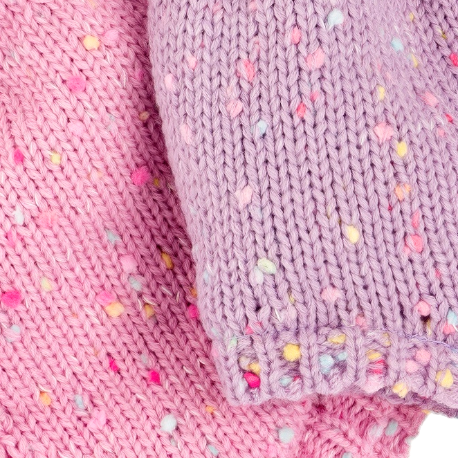 Sprinkled Earflap Hat with Braids - Pink