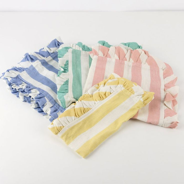 Stripe Ruﬄe Fabric Napkins