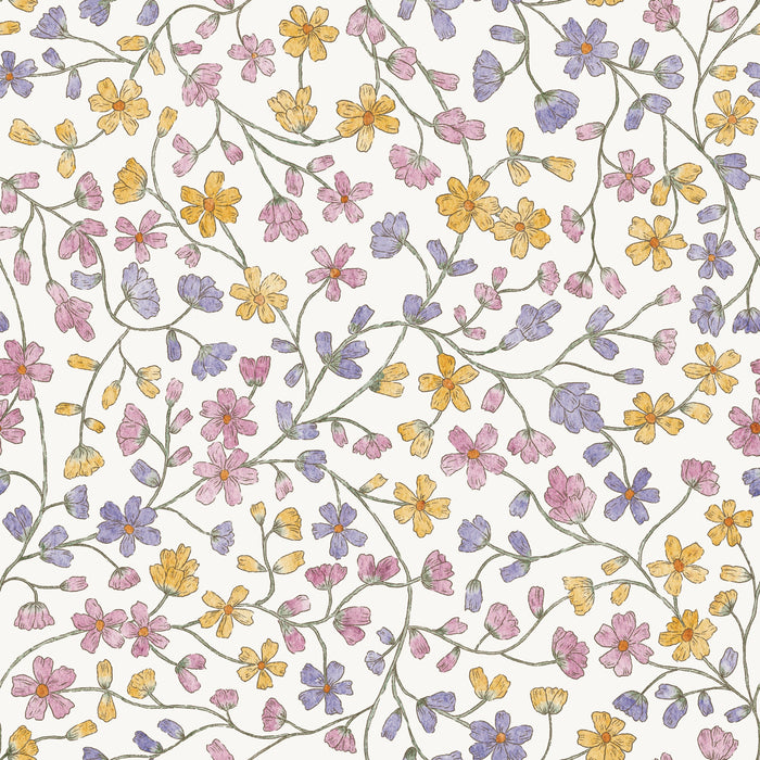 Summer Flowers Pink Purple Yellow - Family Fabrics B.V.