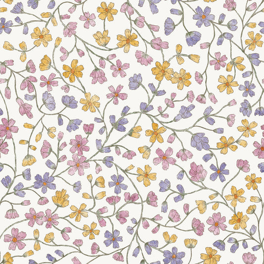 Summer Flowers Pink Purple Yellow - Family Fabrics B.V.