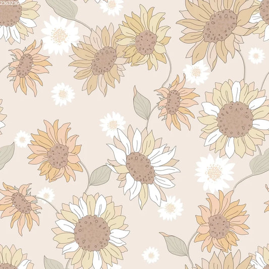 Sunflowers & Daisies Sand - Family Fabrics B.V.