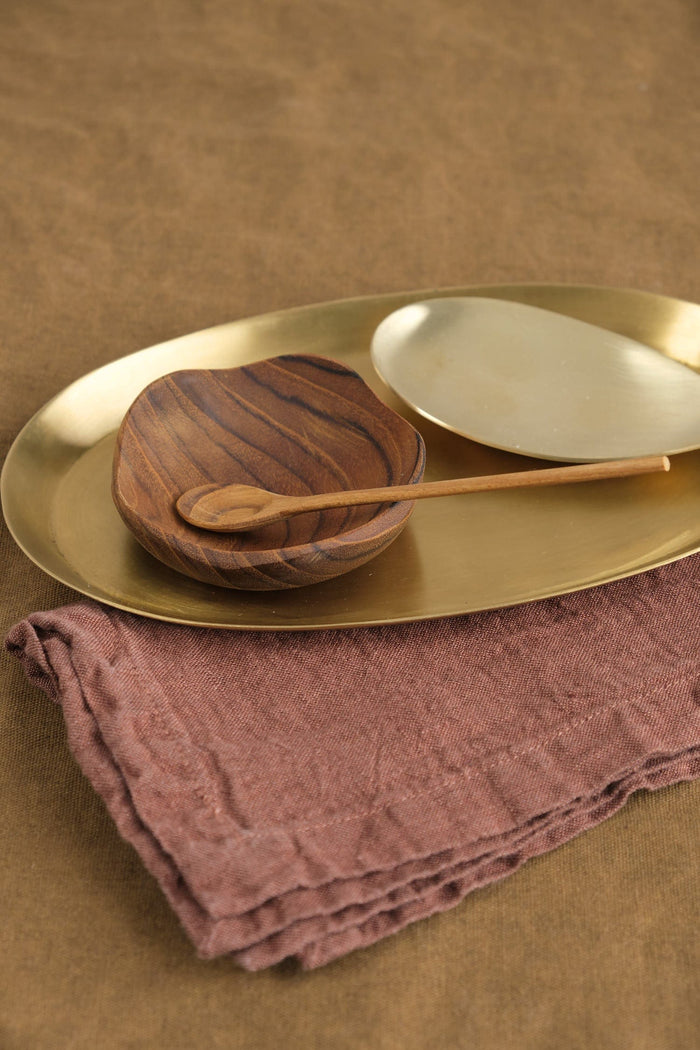 Be Home Home Kitchen Serving Teak Wavy Bowl Teak / 3" D X 1.25" H