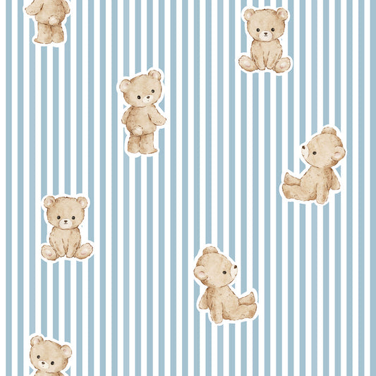 Teddy Blue Stripes - Family Fabrics B.V.