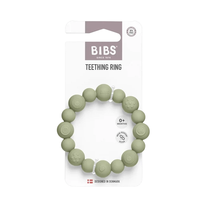Teether Ring - Beaded - Sage