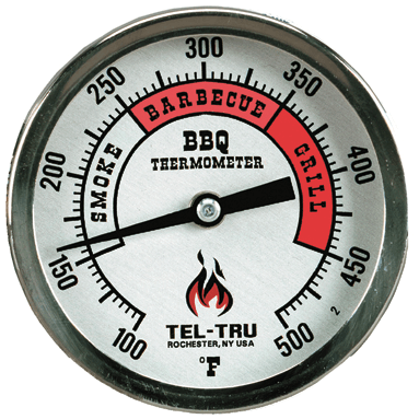 Tel-Tru BQ300 Thermometer, 3" aluminum dial, 2.5" stem