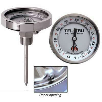Tel-Tru BQ300R Thermometer, 3" aluminum dial, 4" stem (Calibration Adjustable)