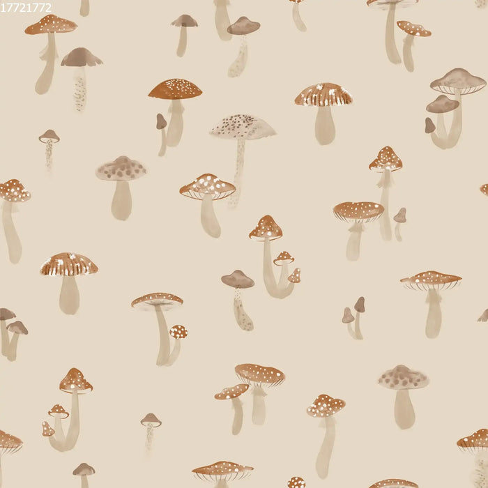 Tiny Mushrooms White Swan - Family Fabrics B.V.