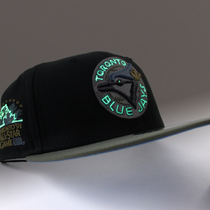 Toronto Blue Jays 1991 All Star Game New Era 59Fifty Fitted Hat (Black Olive Green Sky Blue Under Brim)