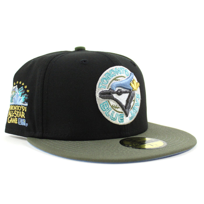 Toronto Blue Jays 1991 All Star Game New Era 59Fifty Fitted Hat (Black Olive Green Sky Blue Under Brim)