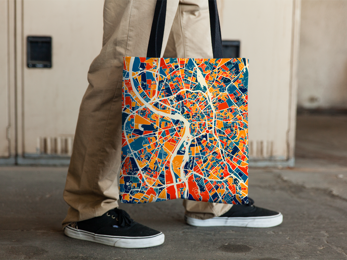 Toulouse Map Tote Bag - France Map Tote Bag 15x15