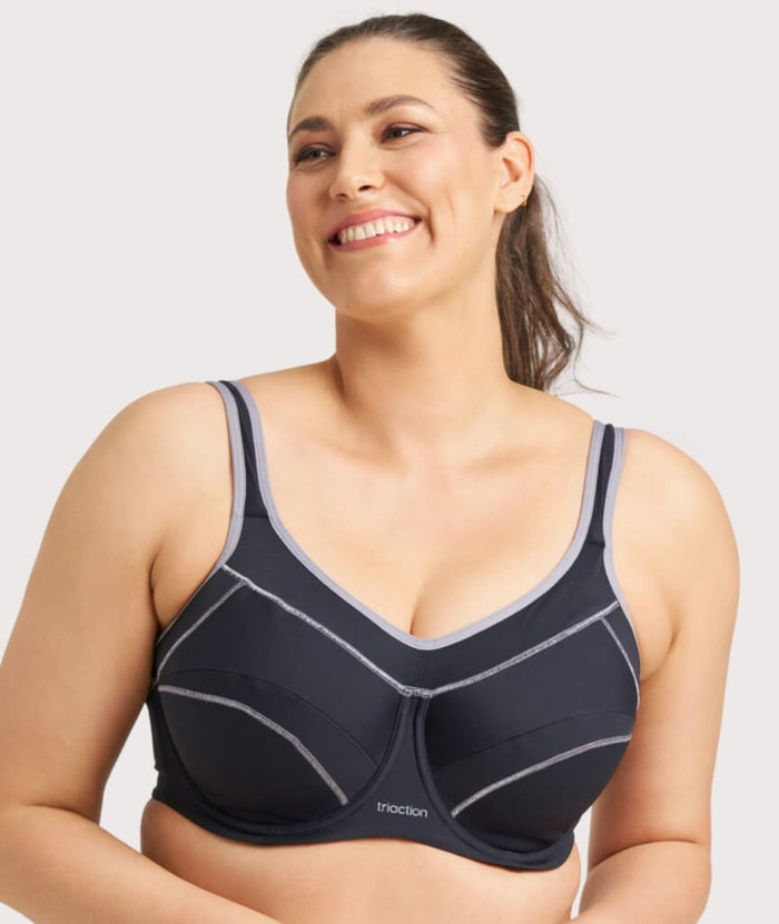 Triumph Triaction Performance Sports Bra - Black / Silver