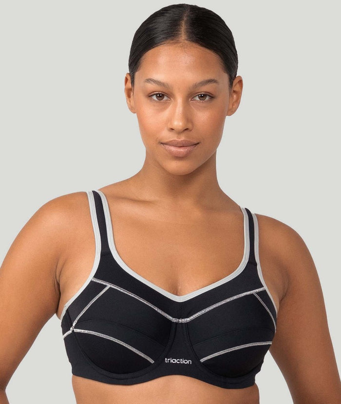 Triumph Triaction Performance Sports Bra - Black / Silver