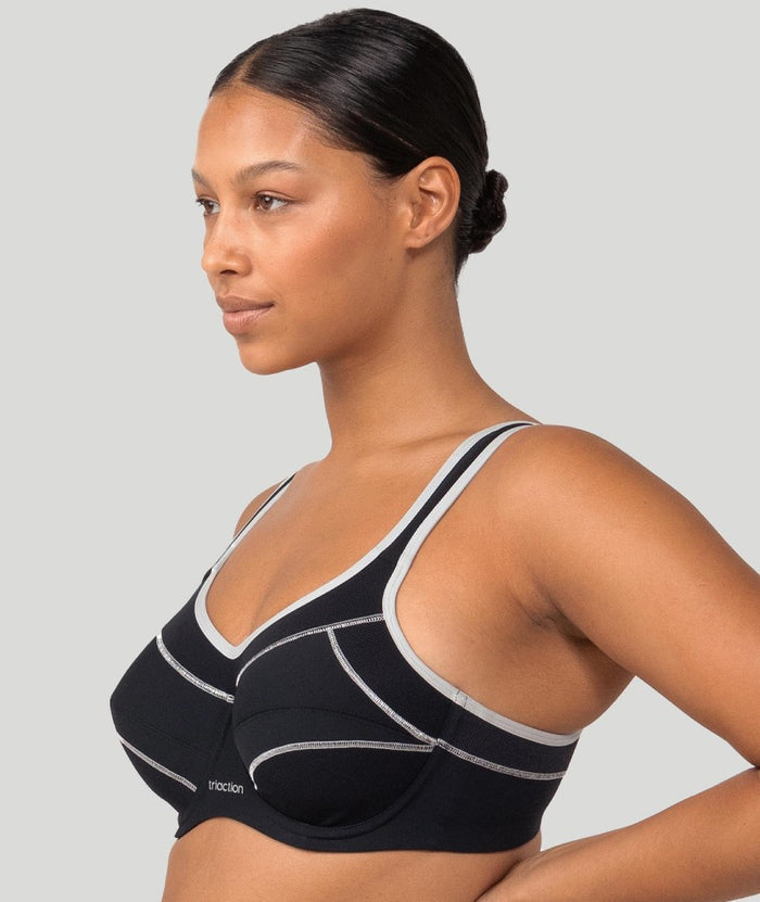 Triumph Triaction Performance Sports Bra - Black / Silver