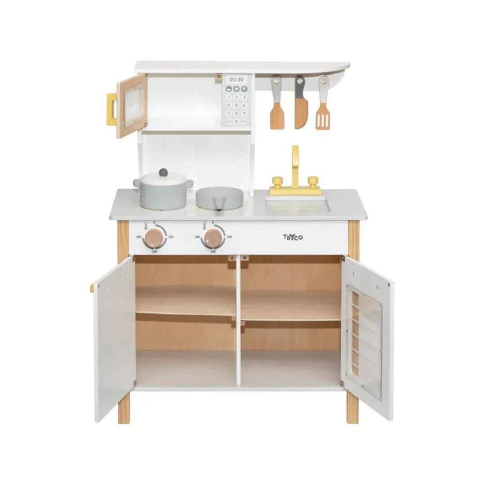 Tryco® Otroška lesena kuhinja z dodatki White/Gold Tryco