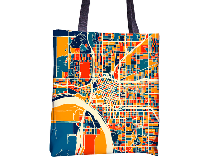 Tulsa Map Tote Bag - Oklahoma Map Tote Bag 15x15