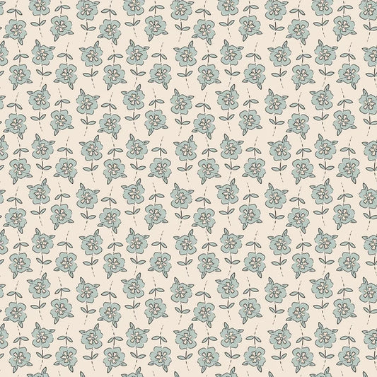 Turquoise Petite Petals - Family Fabrics B.V.