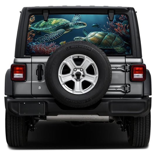 Two Turtles Rear Window Decal