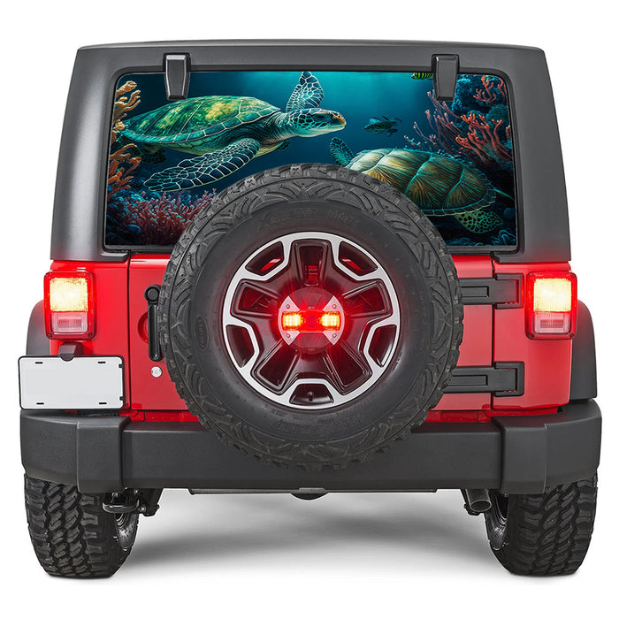 Two Turtles Rear Window Decal