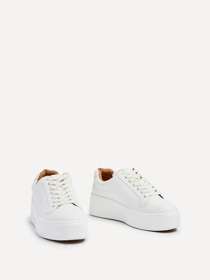 Twyla White Faux Leather Trainers