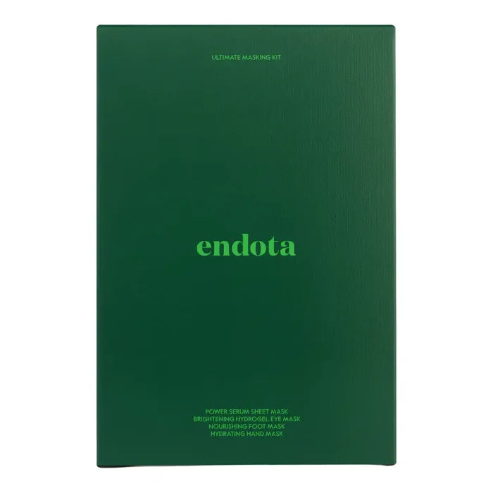 Endota Ultimate Masking Kit in a dark green rectangular box with light green text, shown against a plain white background.