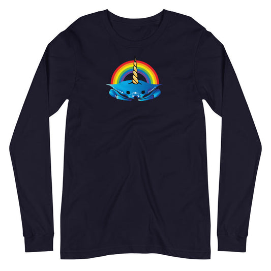 Unicorn Crab w/ Rainbow, Unisex Long Sleeve Tee