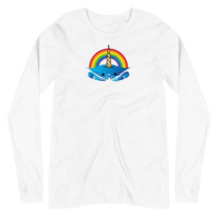 Unicorn Crab w/ Rainbow, Unisex Long Sleeve Tee