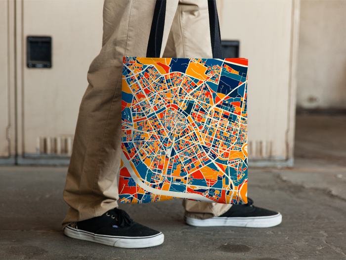 Valencia Map Tote Bag - Spain Map Tote Bag 15x15