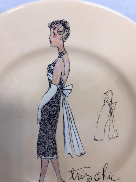 Vintage Fashion Plate, Rosanna Collectible Plate, Made in Italy at Duckwells