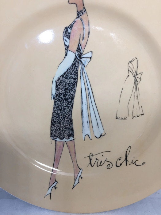 Vintage Fashion Plate, Rosanna Collectible Plate, Made in Italy at Duckwells