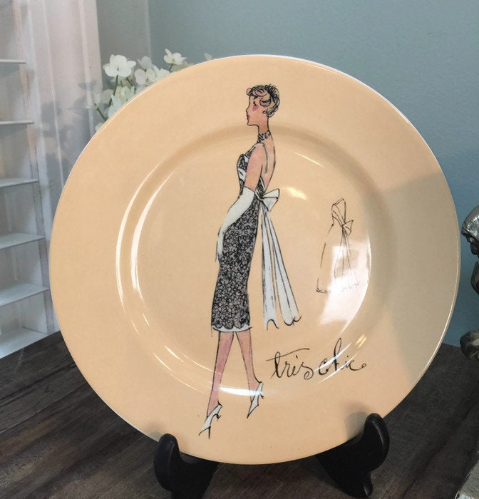 Vintage Fashion Plate, Rosanna Collectible Plate, Made in Italy at Duckwells