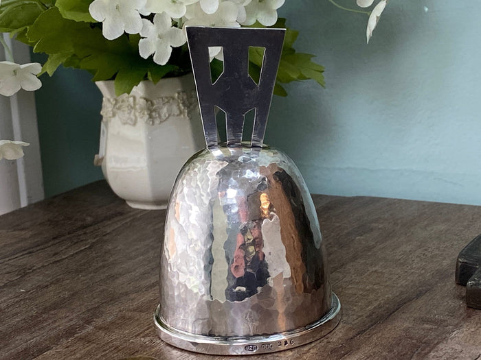 Vintage Sterling Silver Hand Hammered Dinner Bell at Duckwells